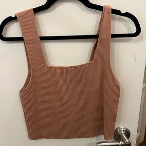 SHEIN Square Neck Cropped Ribbed Tank size large